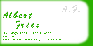 albert fries business card